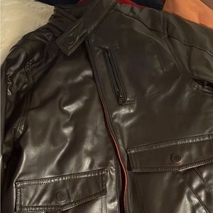 Boys leather brown jacket